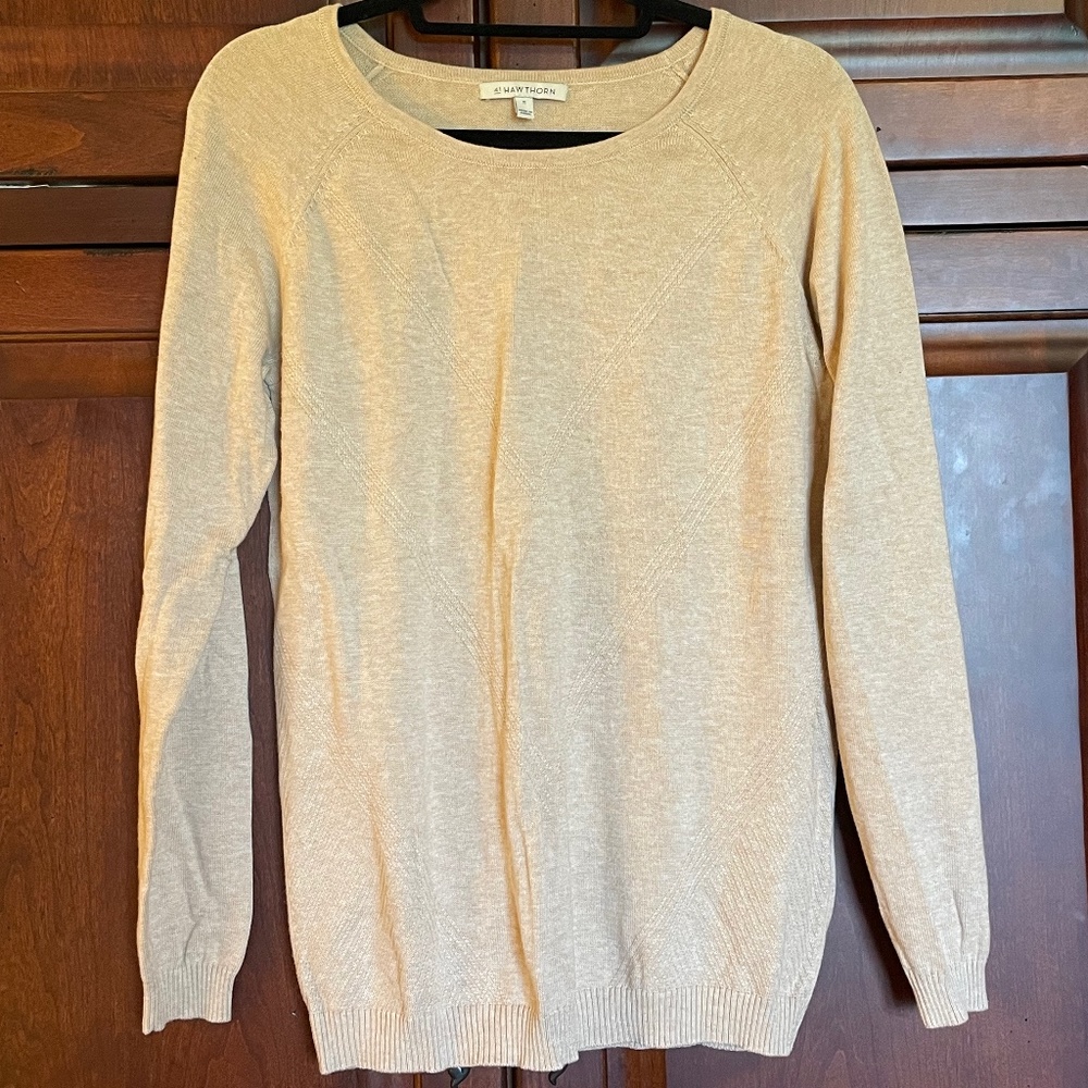 Light Tan Lightweight Medium 41 Hawthorne Crewneck Sweater NWOT